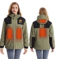 thumbnail image 2 of CKpwisy Winter Jackets for Women for Riding Skiing Heating Coat Battery Not Included Heated Clothing Army Green XXXL, 2 of 5