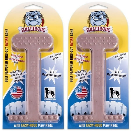 UPC: 0728795015701 | Bullibone Beef XL Dog Chew Toys For Aggressive Chewers – Tough Dog Bones for Large Dogs  Easy to Grip Bottom  and Permeated with Flavor – 2 Pack