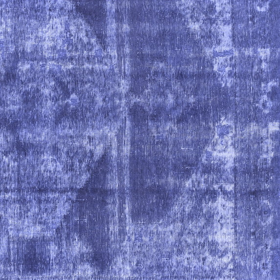 Ahgly Company Machine Washable Indoor Square Abstract Blue Modern Area Rugs, 6' Square