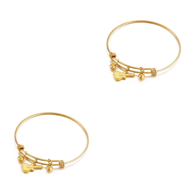 Sonducket Brazalete deslizante ajustable para niña, joyería delicada para la muñeca, regalo decorativo elegante exquisito para novia, tipo dorado 3 Oro Tipo 3 2piezas Sonducket CBP339412