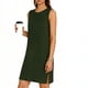 thumbnail image 2 of TaTaai Women's Sleeveless Slip Dress Solid Color Round Neck Casual Side Slit Pullover Dress Lightweight Stretchy Polyester Blend Gift, 2 of 6