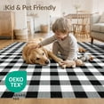 thumbnail image 4 of ODIKA 8'x10' Washable Area Rug Non-Slip Chair-Friendly Mat Buffalo Plaid Striped With Farmhouse Checkerboard Border Accents for Dining Room, Large Office, Lounge, 4 of 7