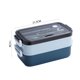 thumbnail image 1 of Fiambrera con aislamiento de acero inoxidable Estuche Bento de doble capa con cubiertos (Azul) Likrtyny Libre de BPA, 1 of 7