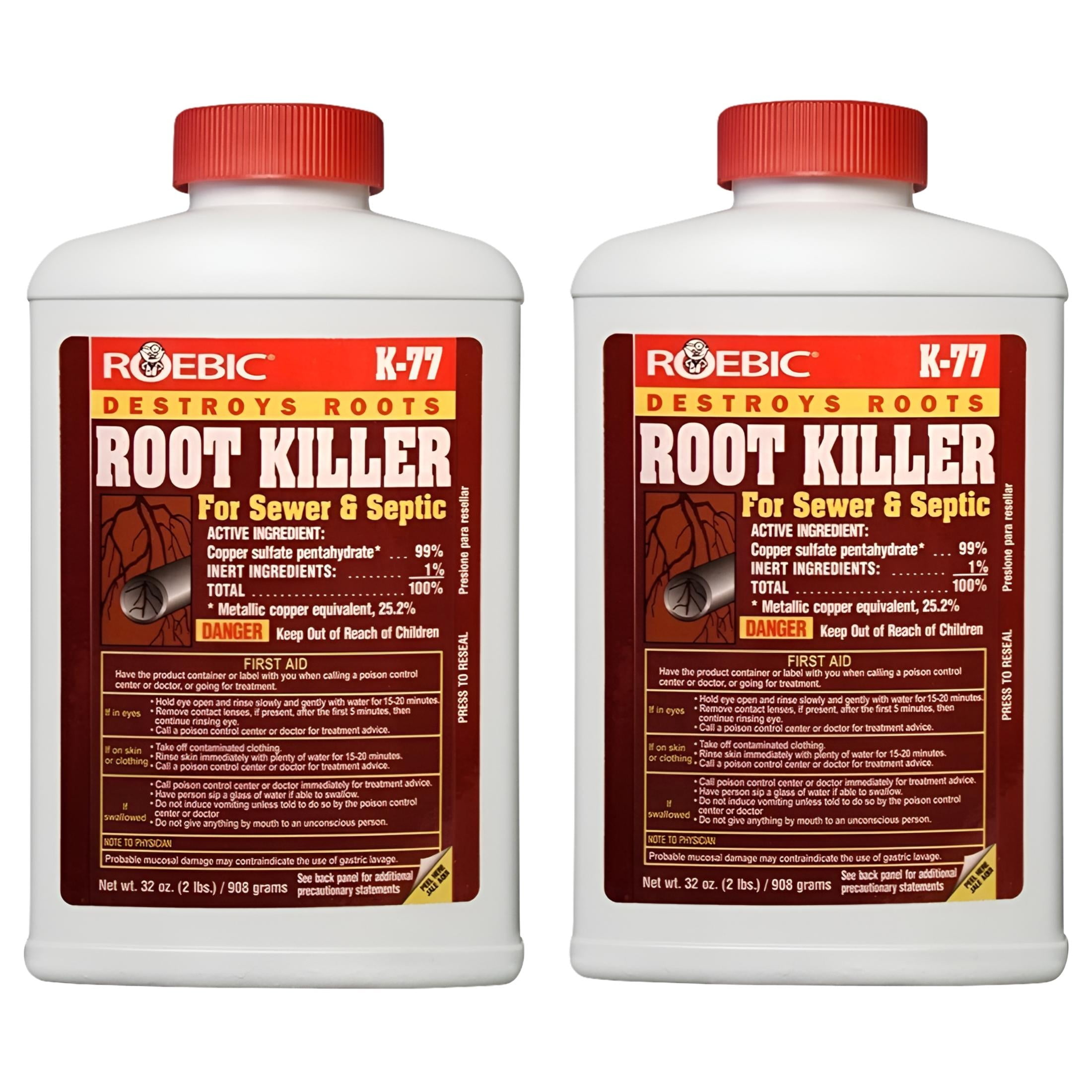 Roebic Laboratories Root Killer K-77, Granular, Odorless, For Septic and  Sewer Pipes, Size 2 lb
