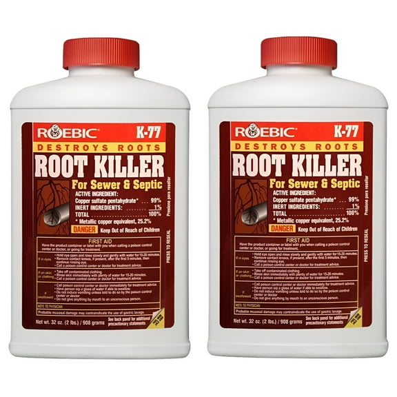 Roebic Root Killer K-77 - Liquid Root Remover - 2 Pack, 32 Oz Each