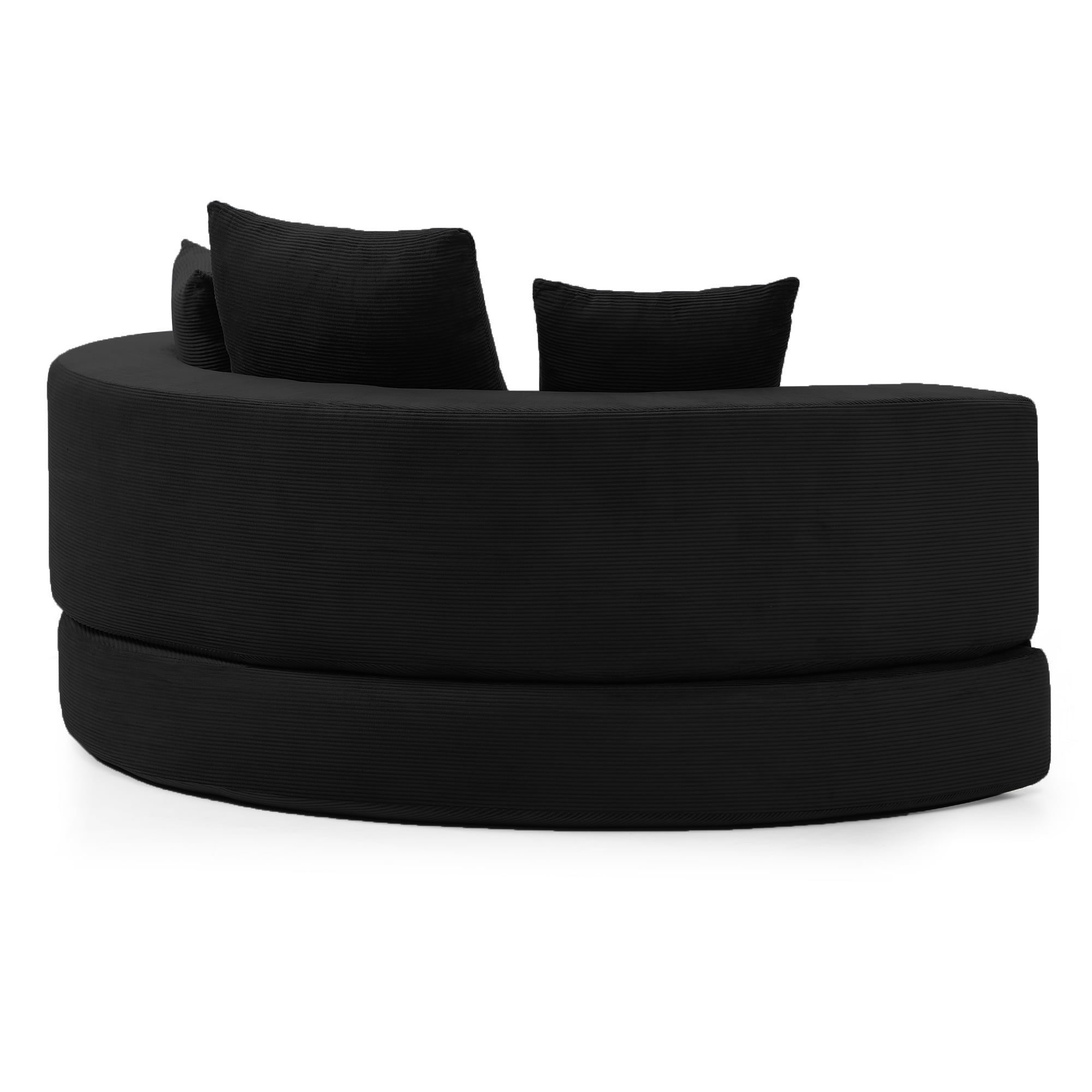 Convertible Sofa Couch Bed, Adjustable Futon Sofa, No Assembly Compressed Corduroy Floor Lounge Sofa For Apartment Office Bedroom Living Room