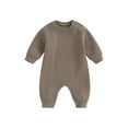 thumbnail image 2 of Newborn Baby Boy Fall Winter Onesie 0 3 6 9 12 18Months Warm Fleece Long Sleeve Bubble Romper Jumpsuit Outfits, 2 of 10