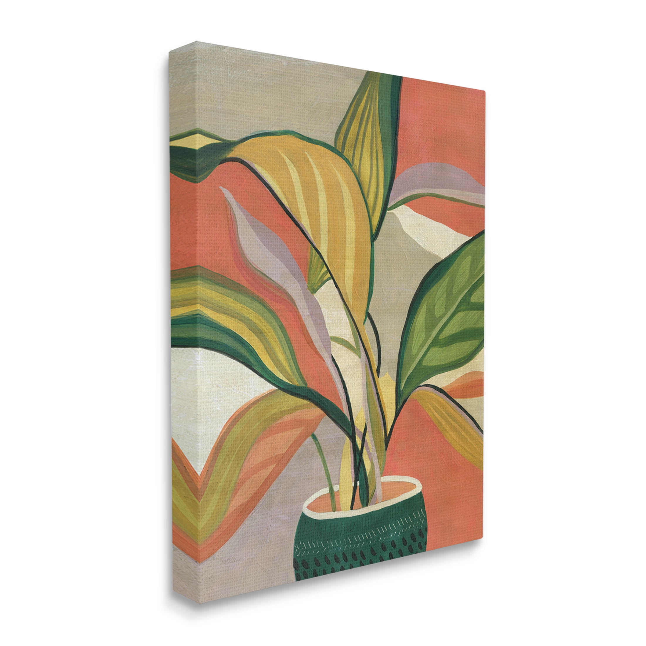 Stupell Industries Modern Tropical Potted Plant Painting Gallery Wrapped Canvas Print Wall Art, Design by Carol Robinson