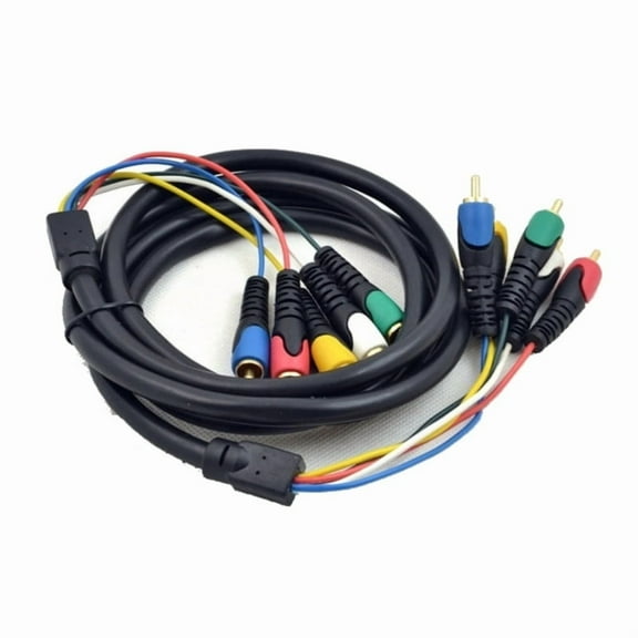 Gold Plated 5 RCA Male to 5 RCA Male Cable 1.8m Length PVC Cable Anti Interference Cord for TV Audio Video Connection