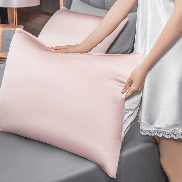 LULUSILK Pink Silk Pillow Case for Hair and Skin with Hidden Zipper, 100  Pure Mulberry Silk Pillowcase Standard Size, Pack of 1