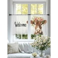 thumbnail image 4 of Spring Cow Sheer Curtains for Living Room Bedroom Cute Wildflower Floral Botanical Blooms Sheer Curtains 54 Inch Long 2 Panels Set Light Filtering Curtain Window Treatments Drapes for Dining Room, 4 of 6