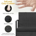 thumbnail image 4 of Gymax 4PCS Rattan Patio Conversation Furniture Set Outdoor Sofa Set w/ Black Cushions, 4 of 10