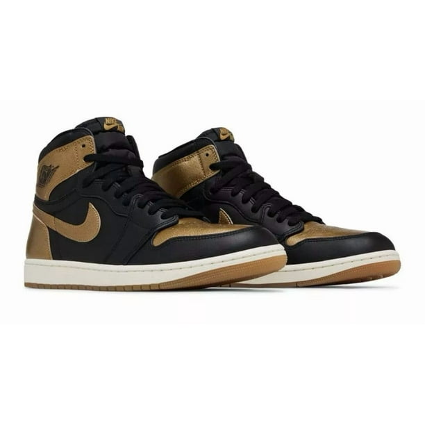 N I-K-E A i r-Jor-dan 1 Retro High OG Men's Shoes Black Metalic Gold DZ5485 071