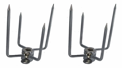 Fits 1/2-Inch and 3/8-Inch Hexagon & 3/8-Inch and 5/16-Inch Square Spit Rods Skyflame Heavy Duty Stainless Steel Rotisserie Meat Forks 