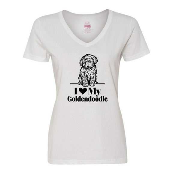 Inktastic I Love My Goldendoodle Dog Women's V-Neck T-Shirt