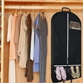 thumbnail image 4 of URSOFINE 54" Garment Bags for Travel and Storage, Travel Suit Bags for Men Women with 2 Clear Pockets, Storage bags for Clothes, Suits, Dress, Shirts, Coats (Black), 4 of 7
