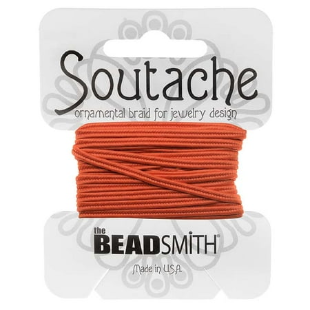 Soutache Cord - BeadSmith Soutache Braided Cord 3mm Wide - Saffron Orange (3 Yards)