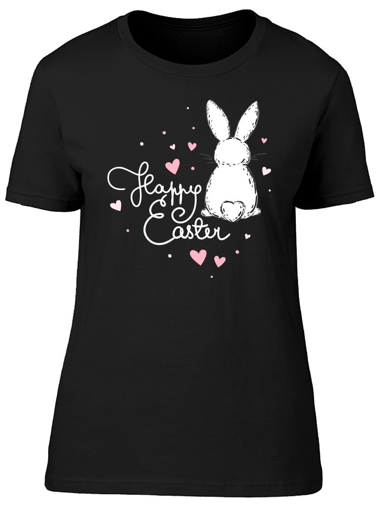 Smartprints - White Bunny Happy Easter Tee Women's -Image by ...