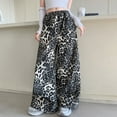 thumbnail image 2 of Big Girls Pants Casual Leopard Print Wide Leg Trousers Kids Fashion Spring Fall Elastic Waist, 2 of 6