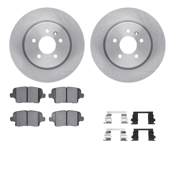 Dynamic Friction Company Rear Brake Rotors with 5000 Advanced Brake Pads includes Hardware 6512-46293