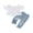 White, variant on BemeyourBBs Toddler Baby Girls Summer Clothes Infant Baby Girls Denim Outfit Off Shoulder Tops Bell Short Sleeve Lace Shirt Top Ripped Jeans Denim Pearl Pants Set