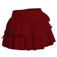 thumbnail image 6 of Tqcoqu Skirts for Women Casual Micro Pleated Skirt Layered Ruffle Short Skirts,Wine,Women's S-XL, 6 of 6