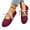 Wine, variant on YOUYEDIAN Mary Jane Shoes Women Vintage Pointed Toe Comfy Slip On Fashion Lace-up Low Heel Flats Versatile Soft Outdoor Casual Walking Shoes