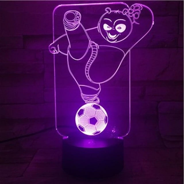 Lámpara LED de ilusión 3D con luz nocturna Kungs Fus Pandas Football