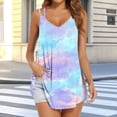 thumbnail image 2 of YUGYXL Womens Summer Dresses Spaghetti Strap Sleeveless Backless Cami Dress Boho Beach Hawaiian Tiered Ruffled Mini Sundress L, 2 of 5