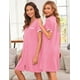 thumbnail image 5 of Pijama con botones Ekouaer de manga corta, camisones, color rosa, 5 of 5
