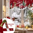 thumbnail image 5 of Christmas Truck Dwarfs Tie Up Valances Curtain, Winter Snowflakes Red Xmas Adjustable Rod Pocket Short Window Treatment Tie Up Curtains Valances for Kitchen Living Room Bathroom 42x18 Inches, 5 of 9