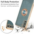 thumbnail image 3 of Electroplated Magnetic Ring Holder Case, 360 Degree with Rotation Metal Finger Ring Holder Magnet Car Holder Soft Silicone Shockproof Cover for Samsung Galaxy S21 FE - Gray, 3 of 12