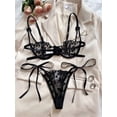 thumbnail image 4 of Conjuntos de sujetador Sexy para mujer, lencería con tirantes, encaje bordado en forma de corazón, ropa interior sin costuras de Hada, transparente, conjunto exótico de sujetador, conjunto de bragas, 4 of 5