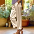 thumbnail image 2 of Womens Casual Satin Silk Pants Elastic Waist 2026 Summer Loose Ankle Beach Work Cropped Trousers, 2 of 6