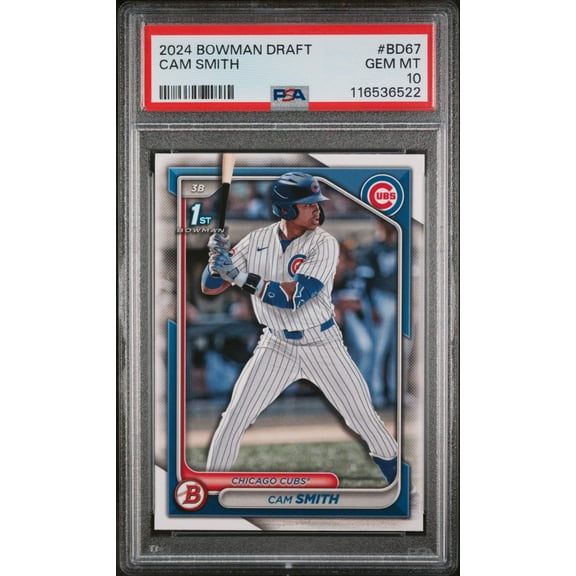 Graded 2024 Topps Bowman Draft Cam Smith #BD67 Rookie RC Baseball Card PSA 10 Gem Mint