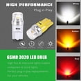 thumbnail image 3 of Alla Lighting Mini T10 168/194 LED Bulbs 12V Side Marker Lights, Interior Lights, Map Lights, Dome Lights, Trunk Light Cargo Lights W5W 2825 175 158 194NA 194A 194Y for Auto Cars, Trucks Amber Yellow, 3 of 9