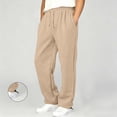 thumbnail image 2 of ZVAVZ Boys Straight Leg Baggy Sweatpants Solid Fleece Lined Sweat Pants with Pockets Drawstring Elastic Waist Athletic Jogging Pants Khaki 10-11Years, 2 of 6