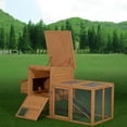 thumbnail image 6 of Pawhut Wooden Hen House Backyard Chicken Coop with Outdoor Run and Nesting Box, 75", 6 of 10