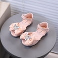 thumbnail image 2 of Linfrsh Mary Jane Heels Girls Dress Shoes Low Heel Princess Flats Flower Wedding Party Glitter Shoes for Kids Toddler(Pink,Size8.5), 2 of 7
