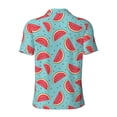 thumbnail image 3 of Vsdgher Watermelon Print Men's Short Sleeve Stretch Polo Shirt, Moisture-Wicking Performance Polo Shirt, 3 of 8