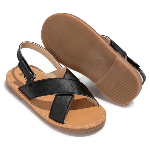 Meckior Toddler Girls Boys Sandals Open Toe Summer PU leather Shoes for Little Kids