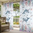 thumbnail image 2 of Outdoor Curtains for Patio Waterproof Whale Coral Starfish Indoor/Outdoor Curtain Tiebacks Shell Ocean Marine Life Privacy Sun Block Grommet Drapes for Pergolas Gazebo Porch 2 Panel 54x108 Inch, 2 of 9