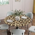 thumbnail image 5 of Leopard Round Tablecloth for 36-44 Inch Tables, Fitted Table Cover with Elastic Edge, Farmhouse Brown Animals Art Modern Waterproof Outdoor Table Cloth Protector for Patio Garden Dinner Picnic, 5 of 9