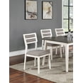 thumbnail image 6 of Modern Unique White And Gray Set of 4 Side Chairs Upholstered Cushion Seat Ladder Back Design Kitchen Dining Room Furniture, 6 of 7