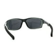 thumbnail image 4 of Xloop Mens Rectangle Warp Around Plastic Sport Sunglasses Silver Slate Black, 4 of 4