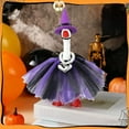 thumbnail image 4 of Fall Decorative White Goose Ornament with Witch Hat and Necklace, 7 Inch Tabletop Goose Accessory, Halloween and Autumn Seasonal Lawn Goose Display for Garden and Desk Decor, HAODEJW, 4 of 7