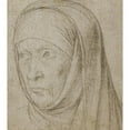 thumbnail image 2 of Hans Holbein The Elder 20x22 Gold Ornate Framed and Double Matted Museum Art Print Titled - Head of an Old Woman (C. 1500), 2 of 4