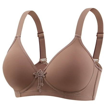 Mgmyaa Bras for Women Underwear Women Thin Wireless Bra XL Solid Bra