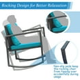 thumbnail image 6 of Costway 3PCS Patio Rattan Furniture Set Rocking Chairs Cushioned Conversation Set Blue, 6 of 9
