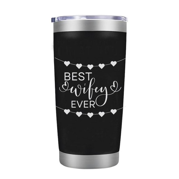 Best Wife Ever Birthday Mug Laser Engraved Tumbler Vacuum - Insulated Stainless Steel Tumbler with Lid, Birthday Gift for Wife Her Women